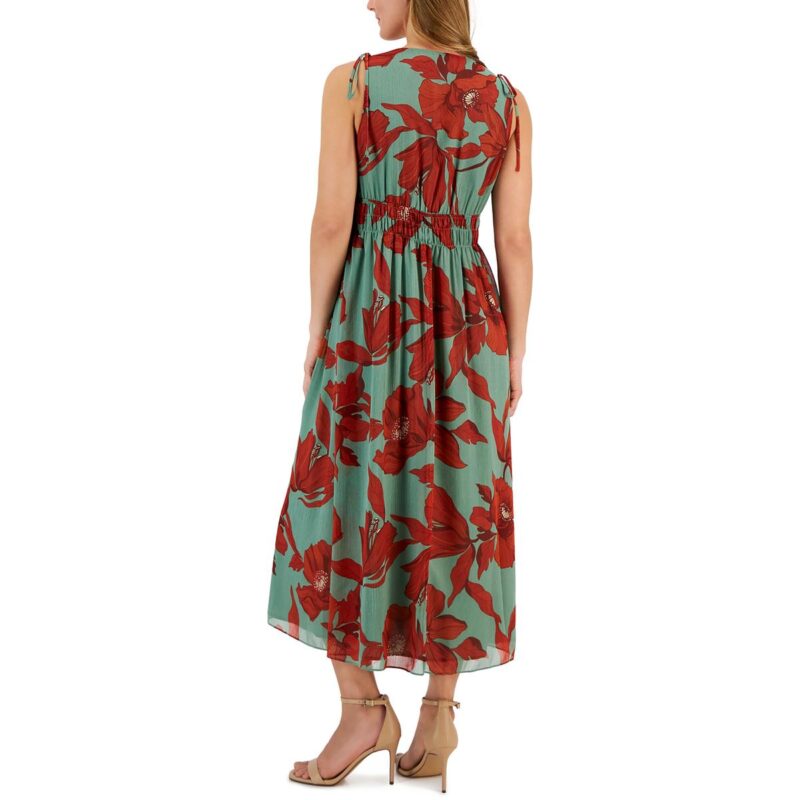 Anne Klein Womens Floral  Midi Dress